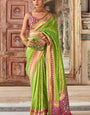 Arresting Green Soft Banarasi Silk Saree With Ravishing Blouse Piece