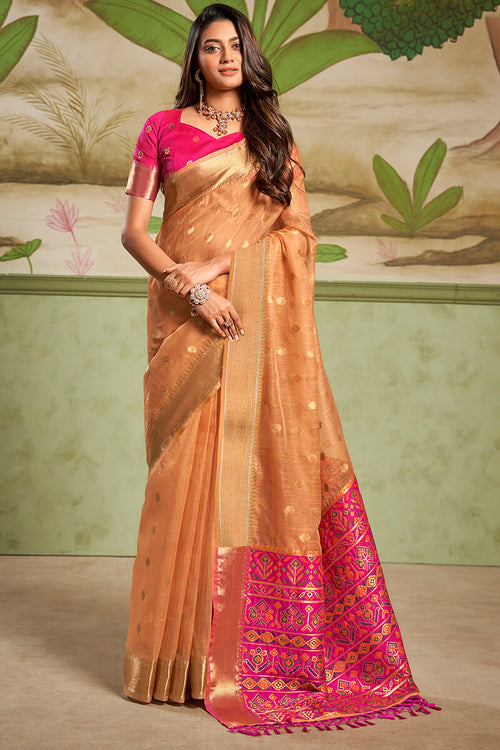 Load image into Gallery viewer, Captivating Orange Soft Banarasi Silk Saree With Arresting Blouse Piece
