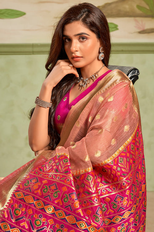 Load image into Gallery viewer, Demure Pink Soft Banarasi Silk Saree With Mellifluous Blouse Piece
