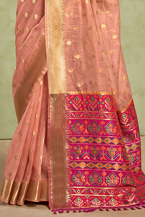 Load image into Gallery viewer, Demure Pink Soft Banarasi Silk Saree With Mellifluous Blouse Piece
