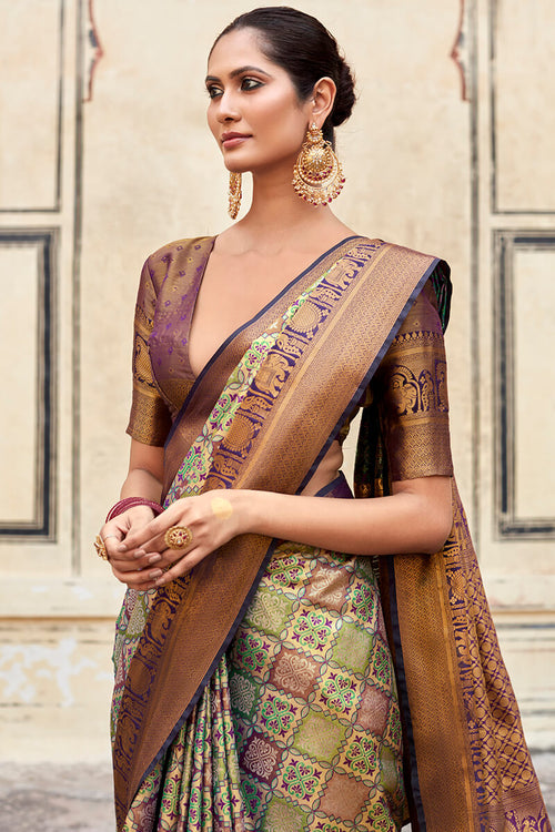 Load image into Gallery viewer, Smart Purple Digital Printed Soft Silk Saree With Capricious Blouse Piece
