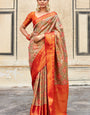 Pretty Red Digital Printed Soft Silk Saree With Amazing Blouse Piece