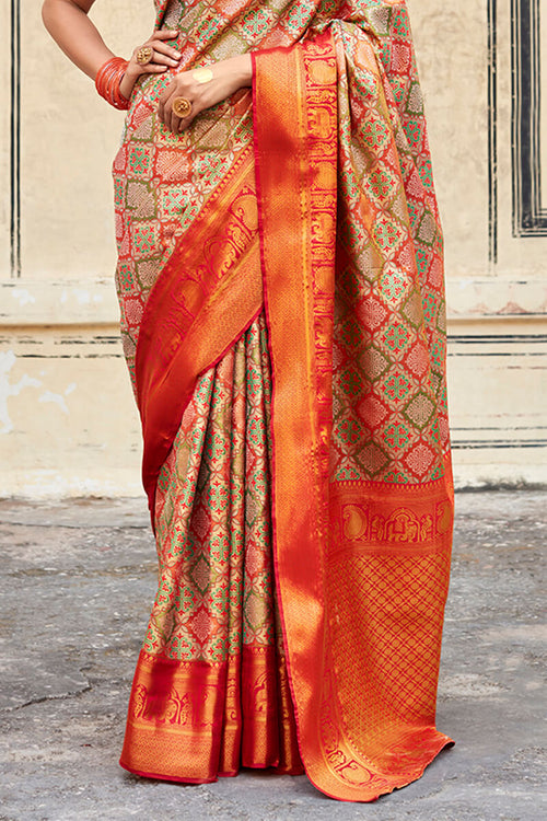 Load image into Gallery viewer, Pretty Red Digital Printed Soft Silk Saree With Amazing Blouse Piece
