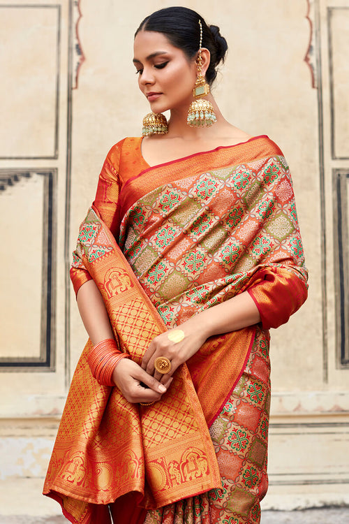 Load image into Gallery viewer, Pretty Red Digital Printed Soft Silk Saree With Amazing Blouse Piece
