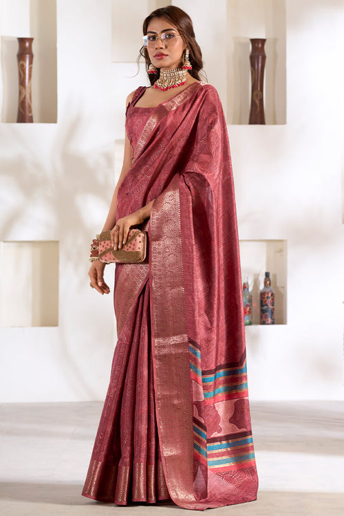 Load image into Gallery viewer, Comely Maroon Digital Printed Dola Silk Saree With Arresting Blouse Piece
