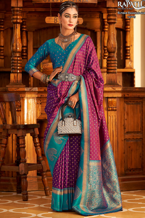 Load image into Gallery viewer, Sizzling Purple Soft Banarasi Silk Saree With Outstanding Blouse Piece
