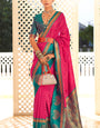 Engrossing Dark Pink Soft Banarasi Silk Saree With Arresting Blouse Piece