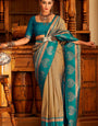 Blissful Dark Beige Soft Banarasi Silk Saree With Stunner Blouse Piece