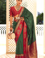 Pleasurable Dark Green Soft Banarasi Silk Saree With Fantabulous Blouse Piece