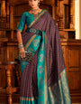 Felicitous Wine Soft Banarasi Silk Saree With Sumptuous Blouse Piece