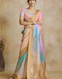 Sempiternal Multicolor Soft Banarasi Silk Saree With Amiable Blouse Piece