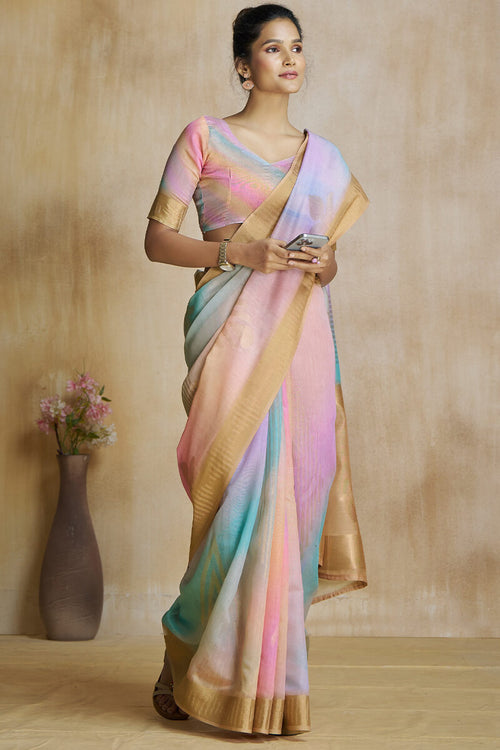 Load image into Gallery viewer, Sempiternal Multicolor Soft Banarasi Silk Saree With Amiable Blouse Piece
