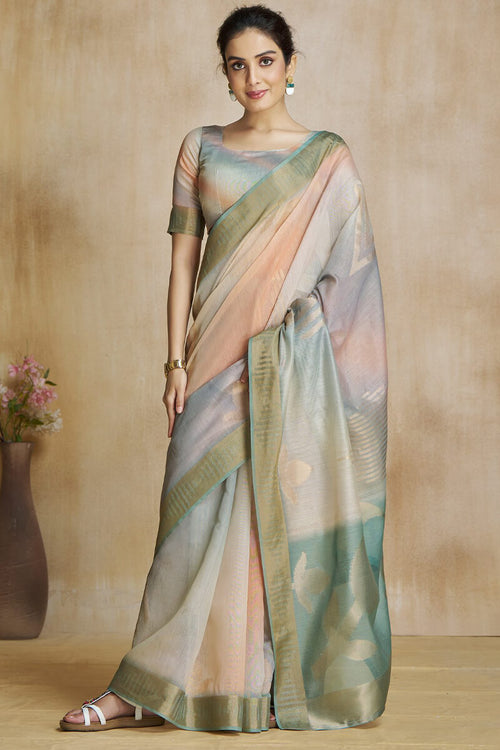 Load image into Gallery viewer, Enchanting Grey Soft Banarasi Silk Saree With Jubilant Blouse Piece
