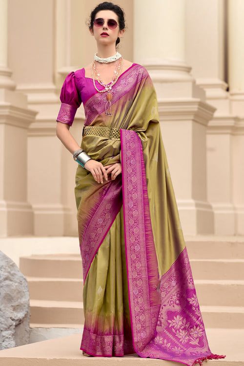 Load image into Gallery viewer, Ravishing Mustard Soft Banarasi Silk Saree With Delightful Blouse Piece
