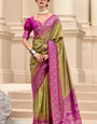 Ravishing Mustard Soft Banarasi Silk Saree With Delightful Blouse Piece