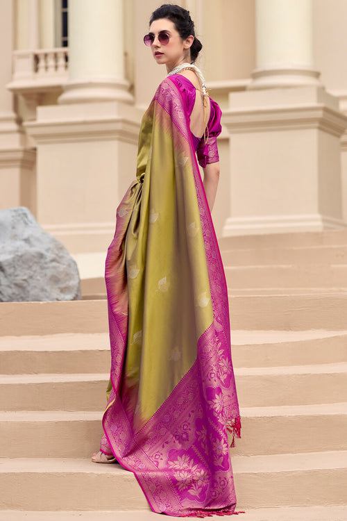 Load image into Gallery viewer, Ravishing Mustard Soft Banarasi Silk Saree With Delightful Blouse Piece
