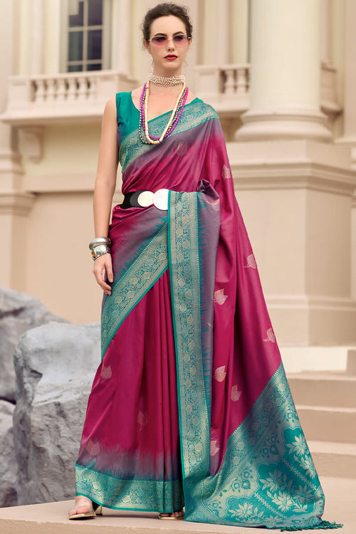 Load image into Gallery viewer, Sempiternal Maroon Soft Banarasi Silk Saree With Pleasurable Blouse Piece
