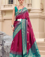 Sempiternal Maroon Soft Banarasi Silk Saree With Pleasurable Blouse Piece