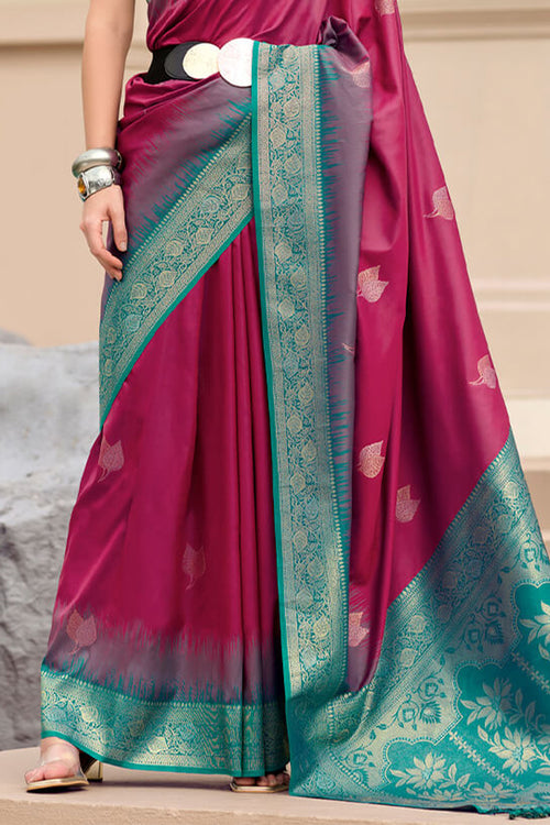 Load image into Gallery viewer, Sempiternal Maroon Soft Banarasi Silk Saree With Pleasurable Blouse Piece
