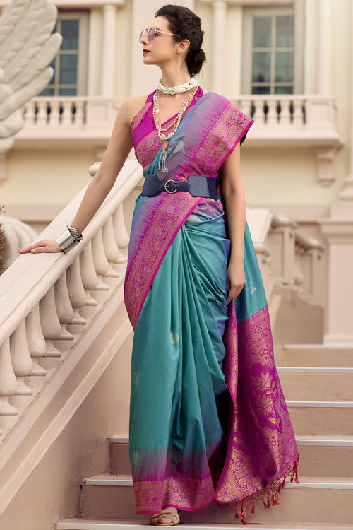 Load image into Gallery viewer, Enchanting Friozi Soft Banarasi Silk Saree With Imaginative Blouse Piece
