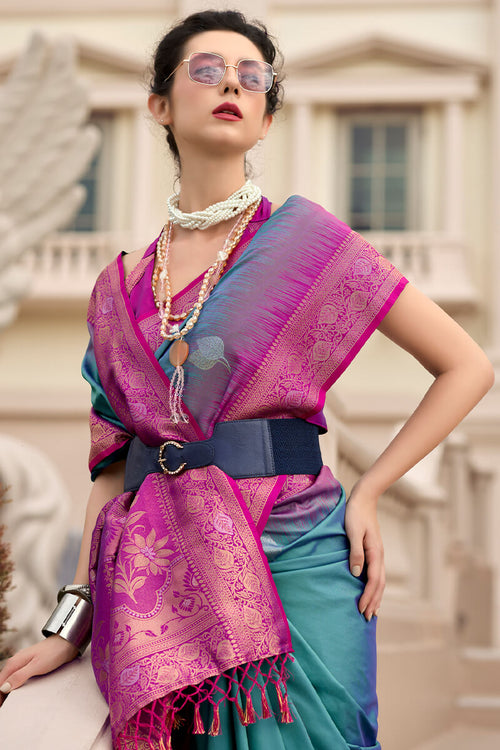 Load image into Gallery viewer, Enchanting Friozi Soft Banarasi Silk Saree With Imaginative Blouse Piece
