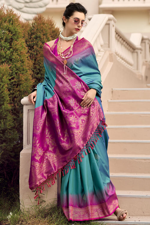 Load image into Gallery viewer, Enchanting Friozi Soft Banarasi Silk Saree With Imaginative Blouse Piece
