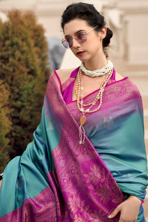 Load image into Gallery viewer, Enchanting Friozi Soft Banarasi Silk Saree With Imaginative Blouse Piece
