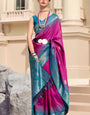 Profuse Dark Pink Soft Banarasi Silk Saree With Effulgent Blouse Piece