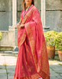 Murmurous Pink Soft Banarasi Tissue Silk Saree With Vestigial Blouse Piece