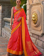 Winsome Red Soft Banarasi Silk Saree With Nebula Blouse