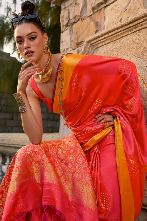 Load image into Gallery viewer, Winsome Red Soft Banarasi Silk Saree With Nebula Blouse
