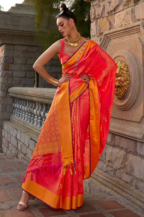 Load image into Gallery viewer, Winsome Red Soft Banarasi Silk Saree With Nebula Blouse
