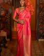 Capricious Pink Soft Banarasi Silk Saree With Phenomenal Blouse Piece