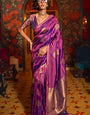 Flameboyant Purple Soft Banarasi Silk Saree With Classic Blouse Piece