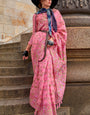 Radiant Pink Pashmina saree With Inimitable Blouse Piece