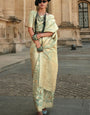 Effervescent Pista Soft Banarasi Silk Saree With Evanescent Blouse Piece