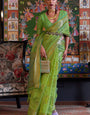 Scrumptious Perrot Organza Silk Saree With Smashing Blouse Piece