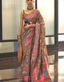 Mesmeric Grey Cotton Silk Saree With Fairytale Blouse Piece