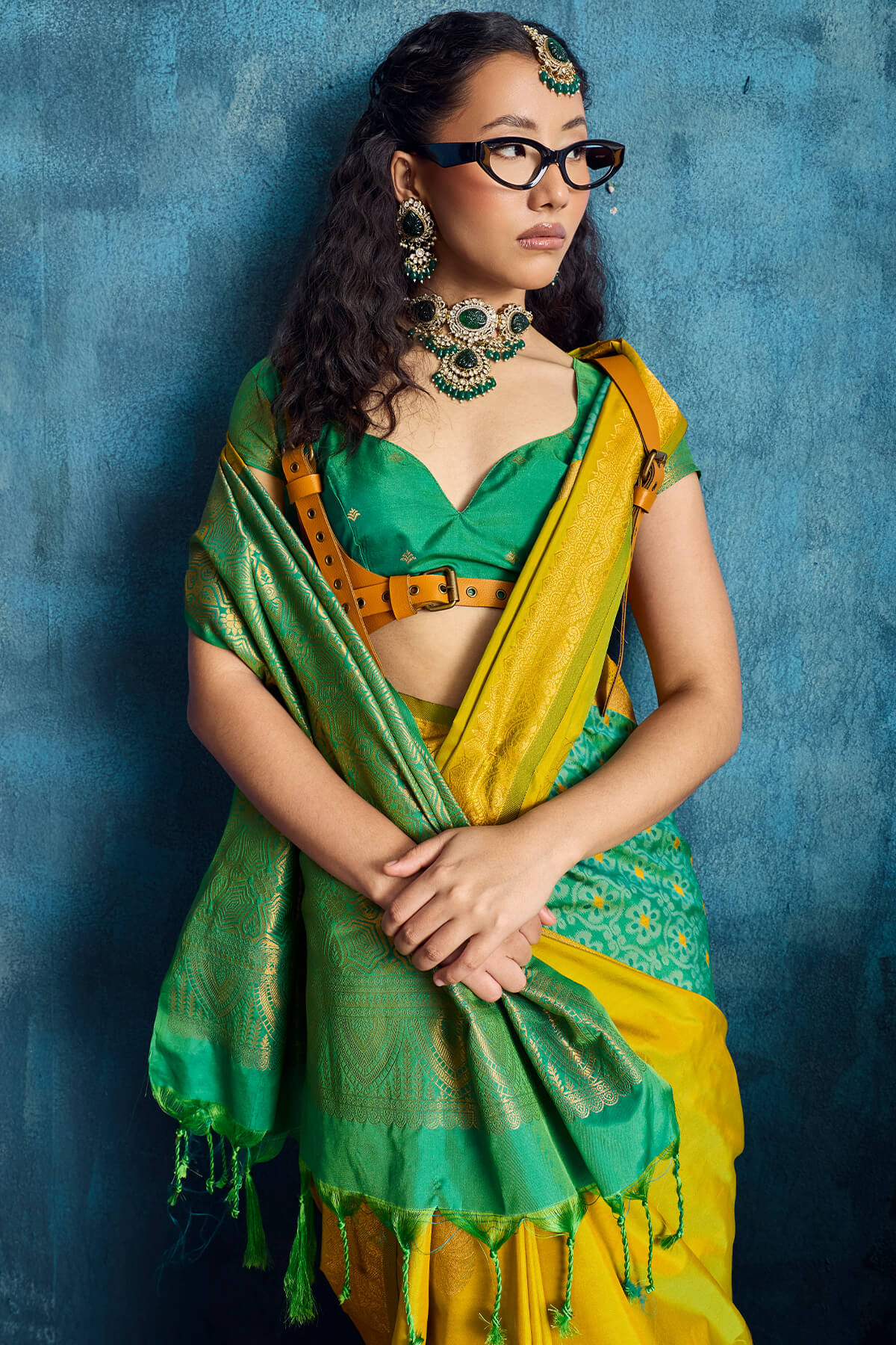 Vibrant Mustard Soft Pochampally Silk Saree With Lovely Blouse Piece