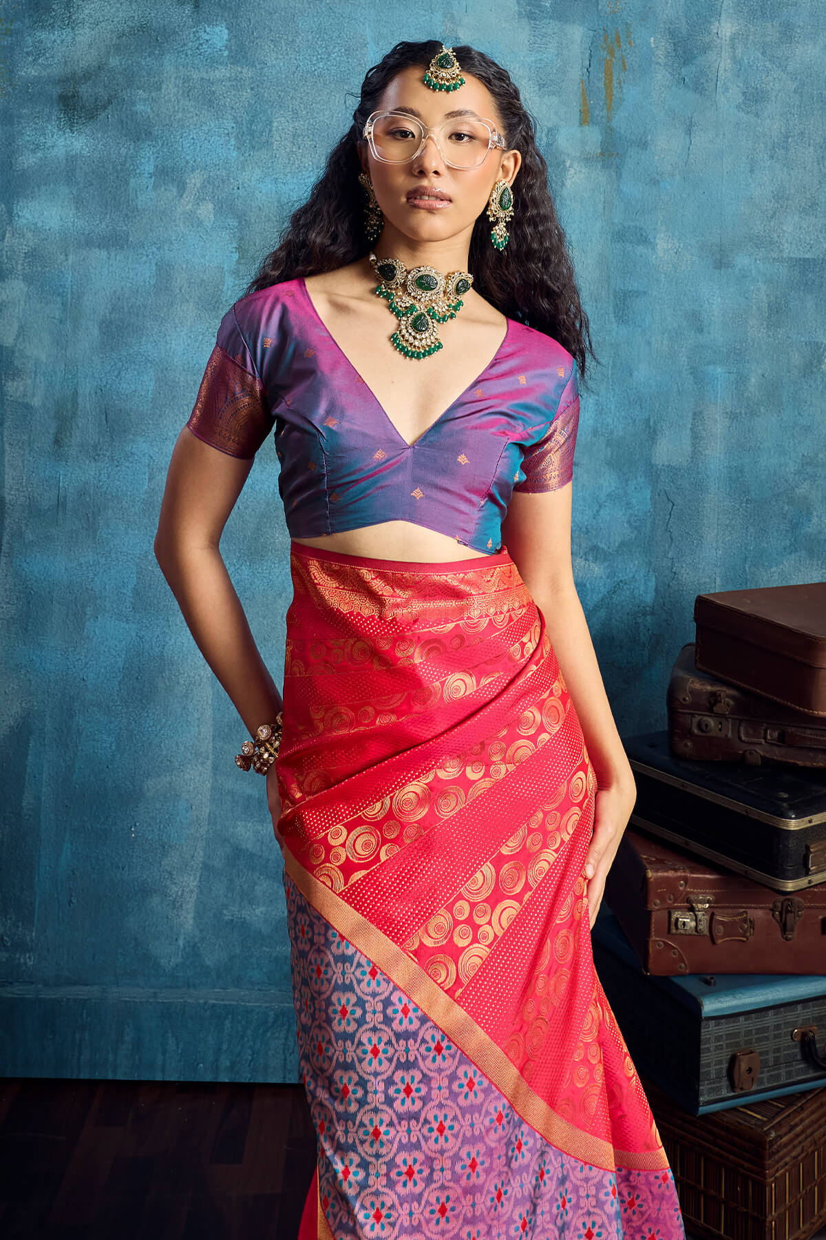 Profuse Red Soft Pochampally Silk Saree With Wonderful Blouse Piece