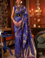 Adoring Royal Blue Soft Banarasi Silk Saree With Prettiest Blouse Piece