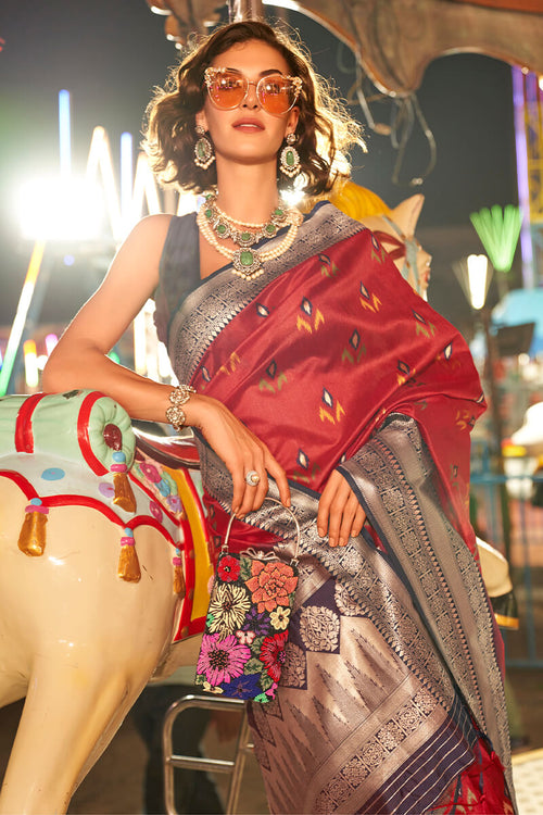 Load image into Gallery viewer, Felicitous Red Soft Banarasi Silk Saree With Eclat Blouse Piece
