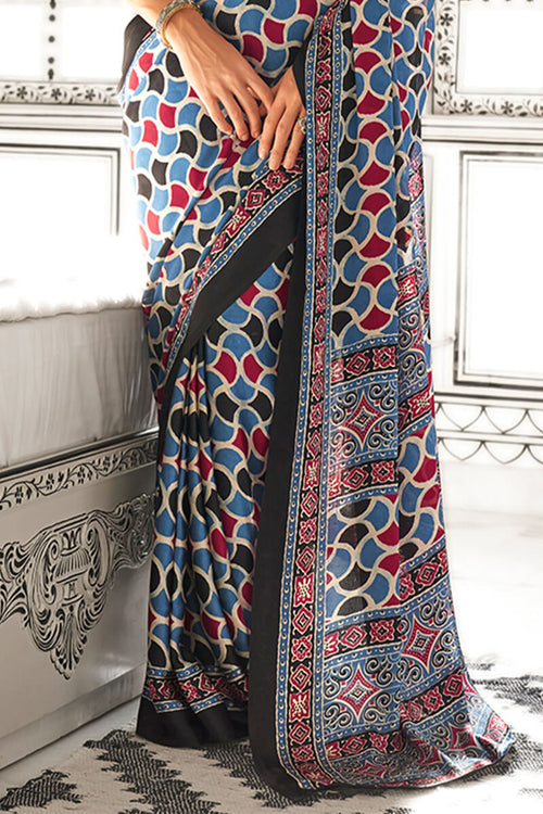 Load image into Gallery viewer, Incomparable Firozi Digital Printed Satin Silk Saree With Pulsating Blouse Piece
