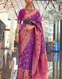 Vestigial Purple Soft Banarasi Silk Saree With Smashing Blouse Piece
