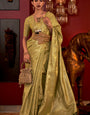 Refreshing Green Soft Banarasi Silk Saree With Adorable Blouse Piece
