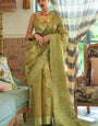 Desirable Green Soft Banarasi Silk Saree With Traditional Blouse Piece