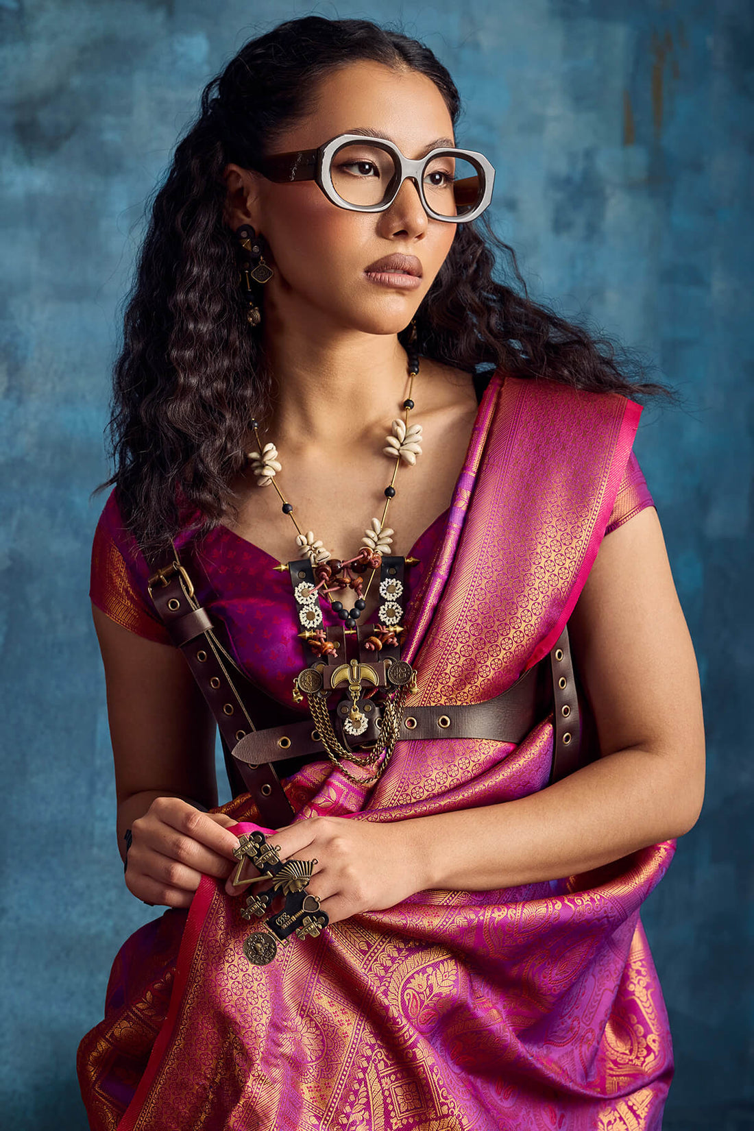 Pleasurable Purple Kanjivaram Silk Saree With Amiable Blouse Piece