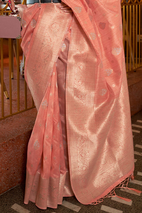Load image into Gallery viewer, Effervescent Pink Soft Banarasi Silk Saree With Fugacious Blouse Piece
