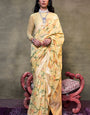 Allure Yellow Cotton Silk Saree With Opulent Blouse Piece