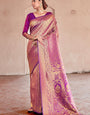 Sumptuous Purple Kanjivaram Silk Saree With Felicitous Blouse Piece